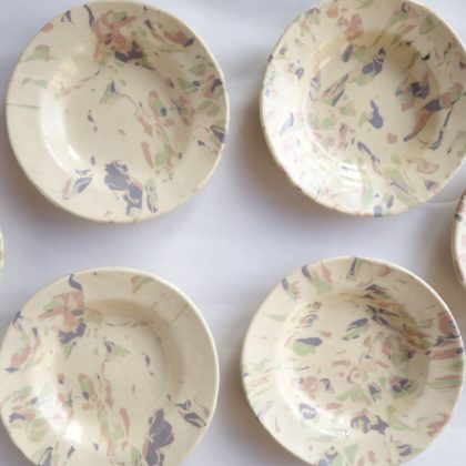 Nerikomi Pottery Round Bowl, Hand Made Pottery, KNA