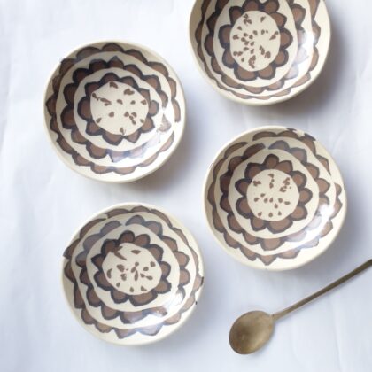 Nerikomi Pottery Bowl, Handmade Bowl, Flower