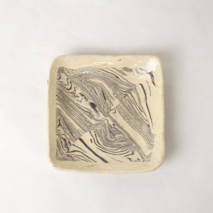 Nerikomi Pottery Square Plate, Hand Made Pottery, WB