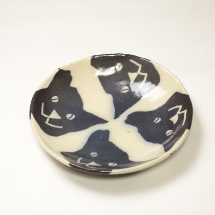 Outlet 5 - Nerikomi pottery bowl, Handmade Bowl Four Black Cats