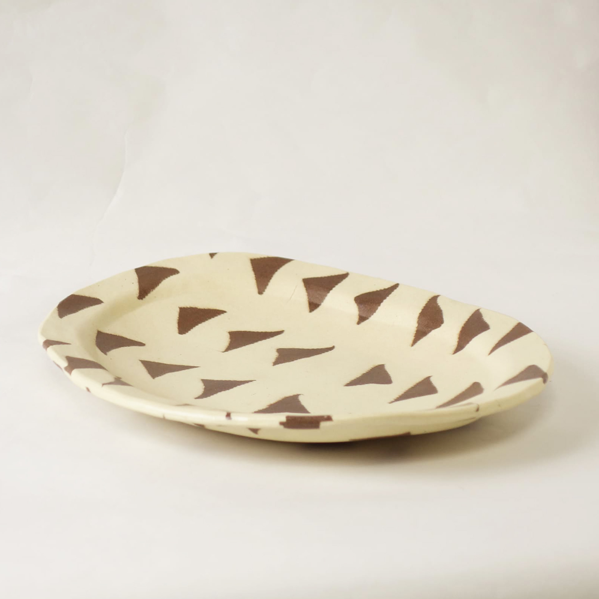 Outlet 9 - Nerikomi pottery oval bowl, Handmade Bowl, Mud Cloth Pattern - Image 3