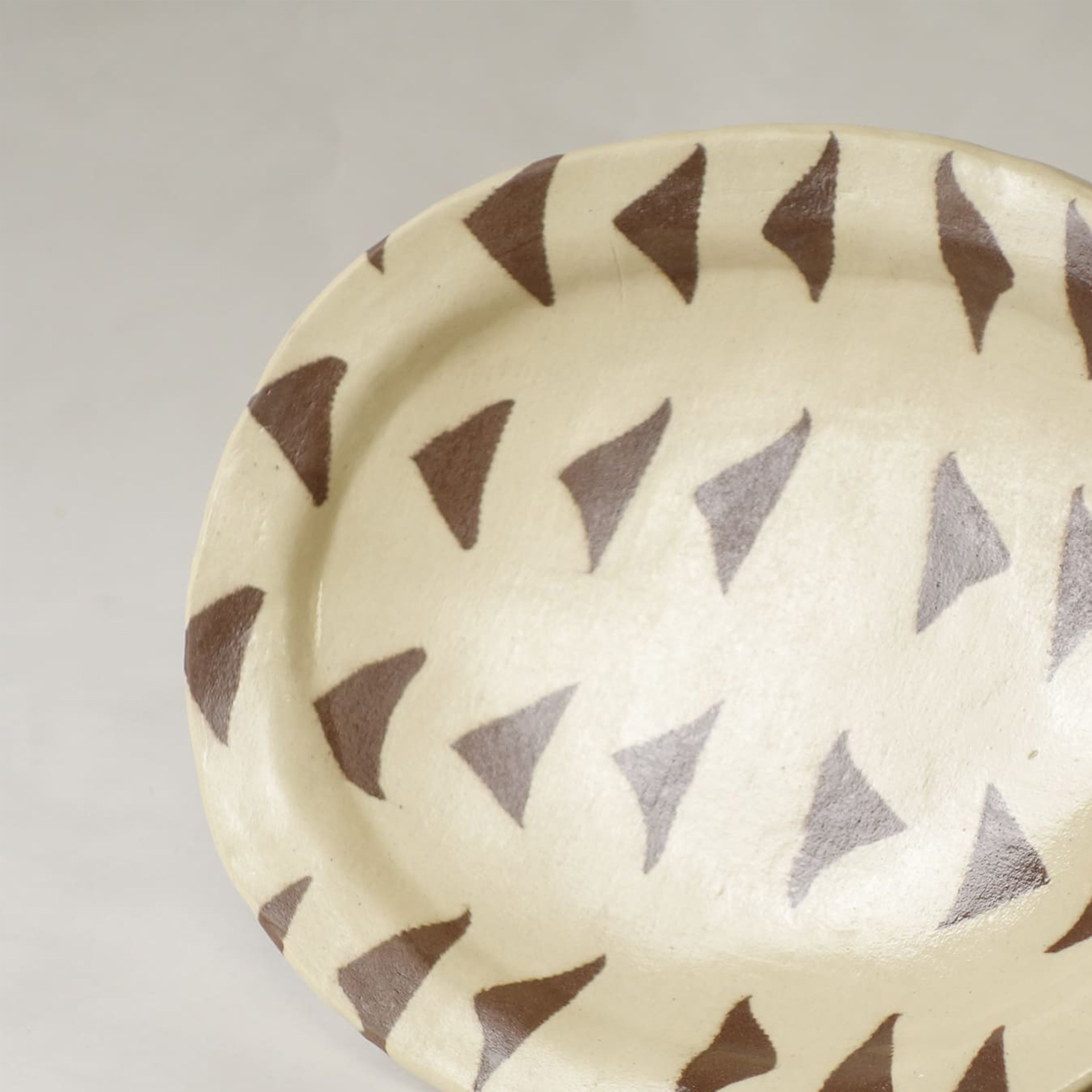 Outlet 9 - Nerikomi pottery oval bowl, Handmade Bowl, Mud Cloth Pattern - Image 5