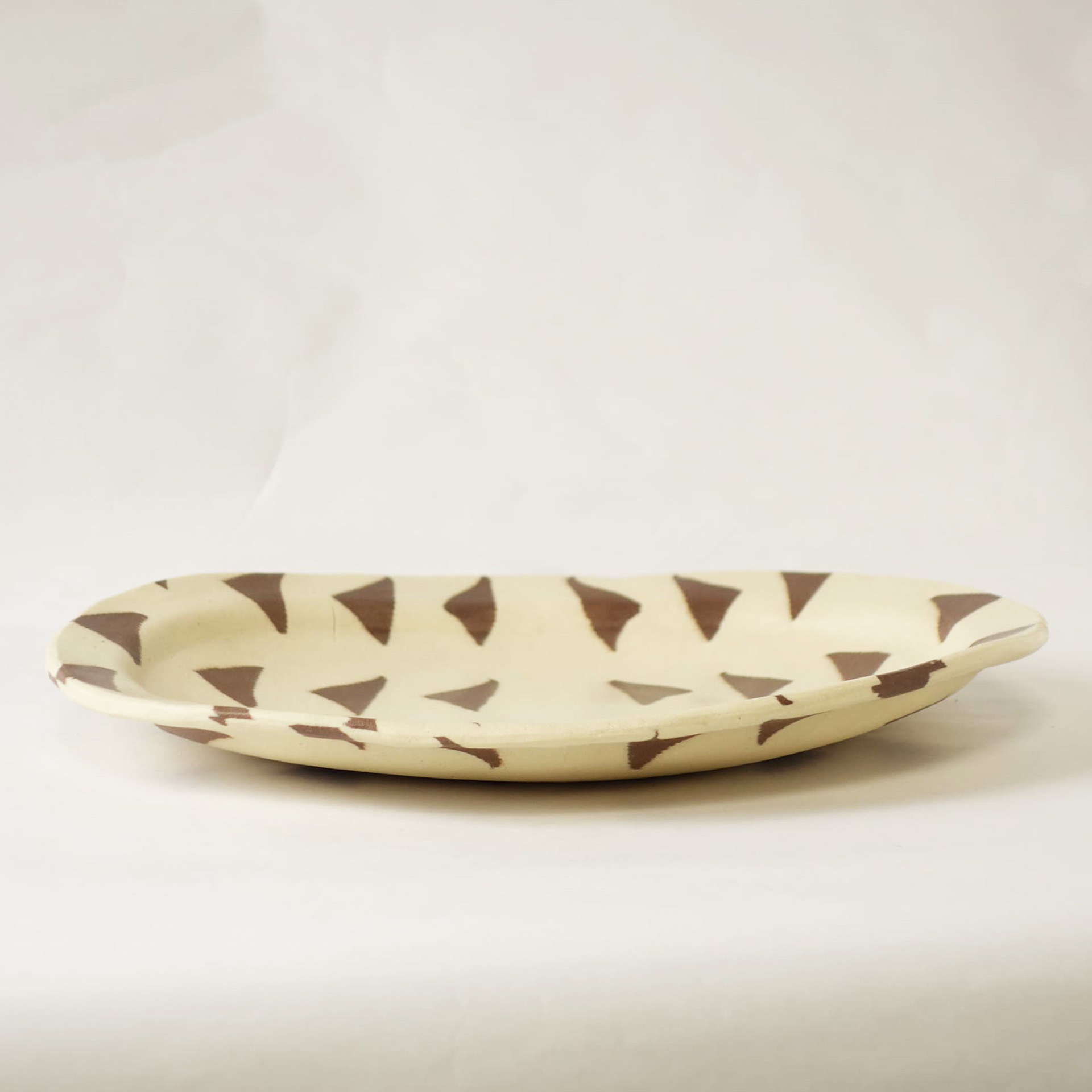 Outlet 9 - Nerikomi pottery oval bowl, Handmade Bowl, Mud Cloth Pattern - Image 4