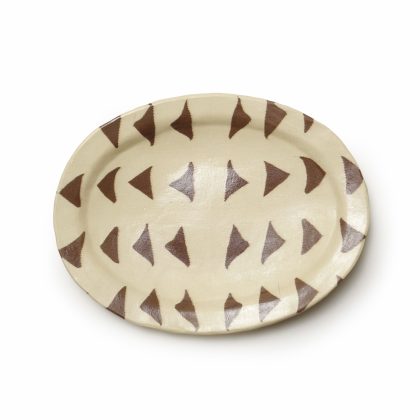 Outlet 9 - Nerikomi pottery oval bowl, Handmade Bowl, Mud Cloth Pattern