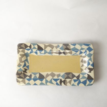Nerikomi Pottery Rectangle Plate, Hand Made Pottery, Triangles