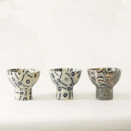 Nerikomi pottery cup, Handmade cup, -o-o-o-o-o- and CH
