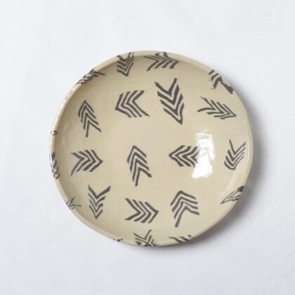 Nerikomi Pottery Bowl, Handmade Round Bowl, Okinawan Cycad Leaf Pattern
